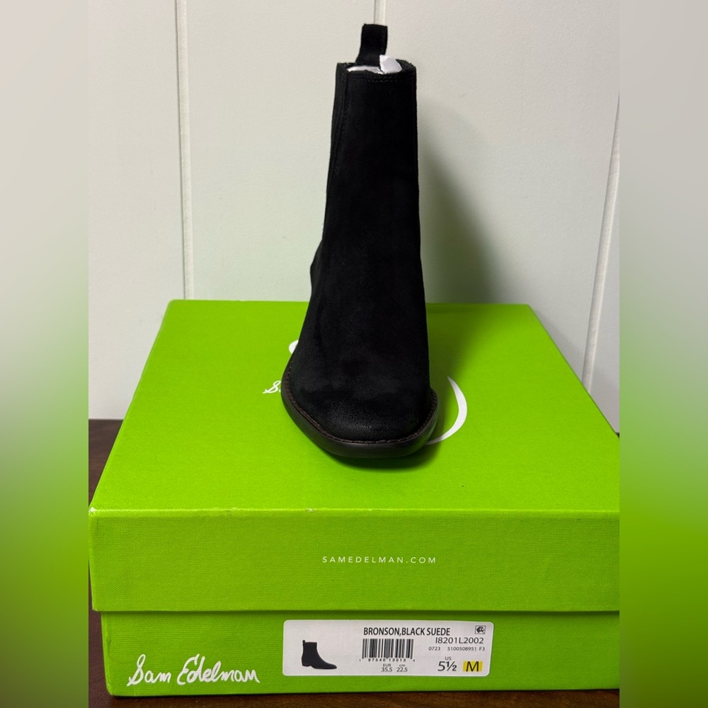 Sam Edelman Black Suede Ankle Boots